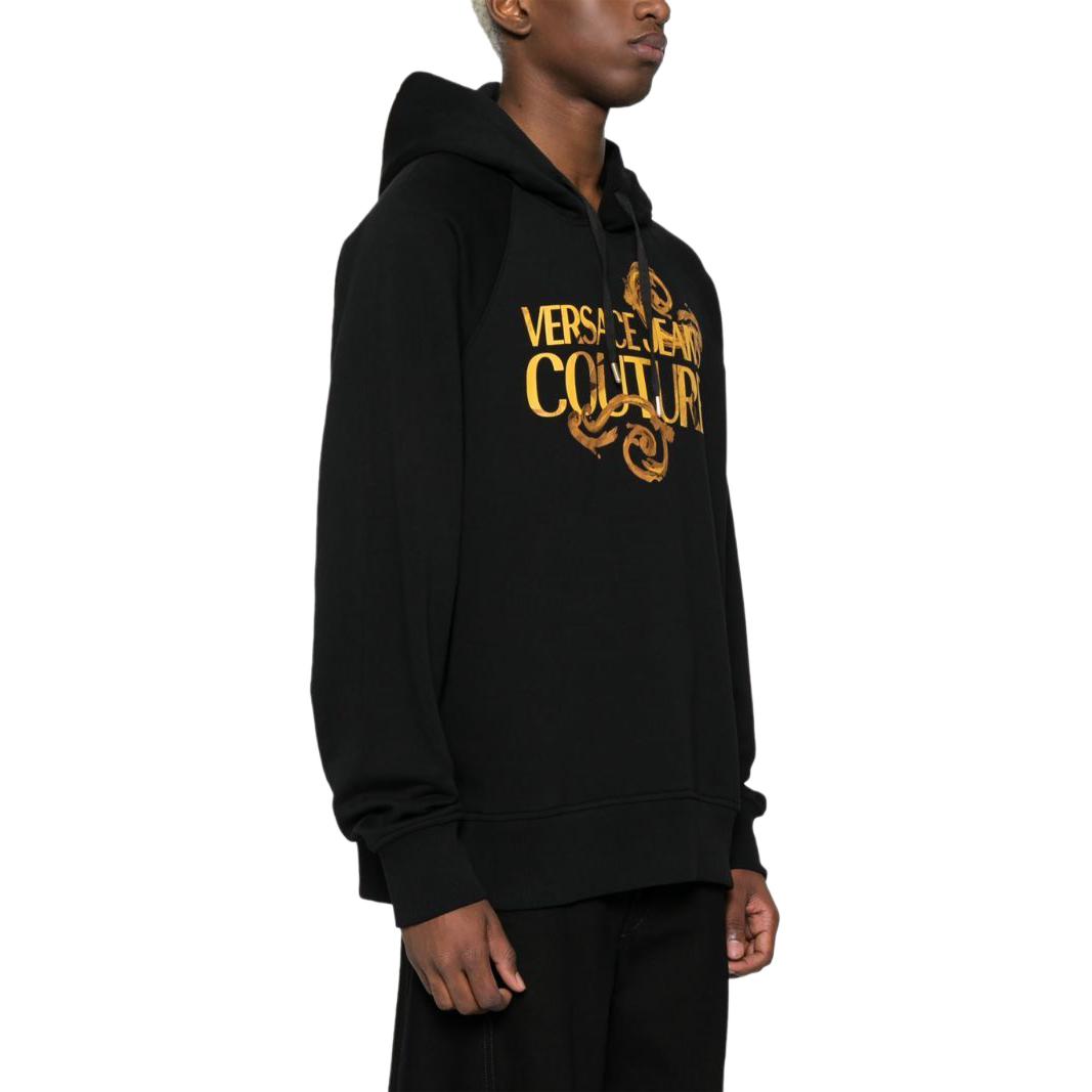 Purchase ヴェルサーチ ジーンズ クチュール SS24 ロゴ フーディー ブラック 長袖 カジュアルウェア 76GAIG00-CF01G-G89