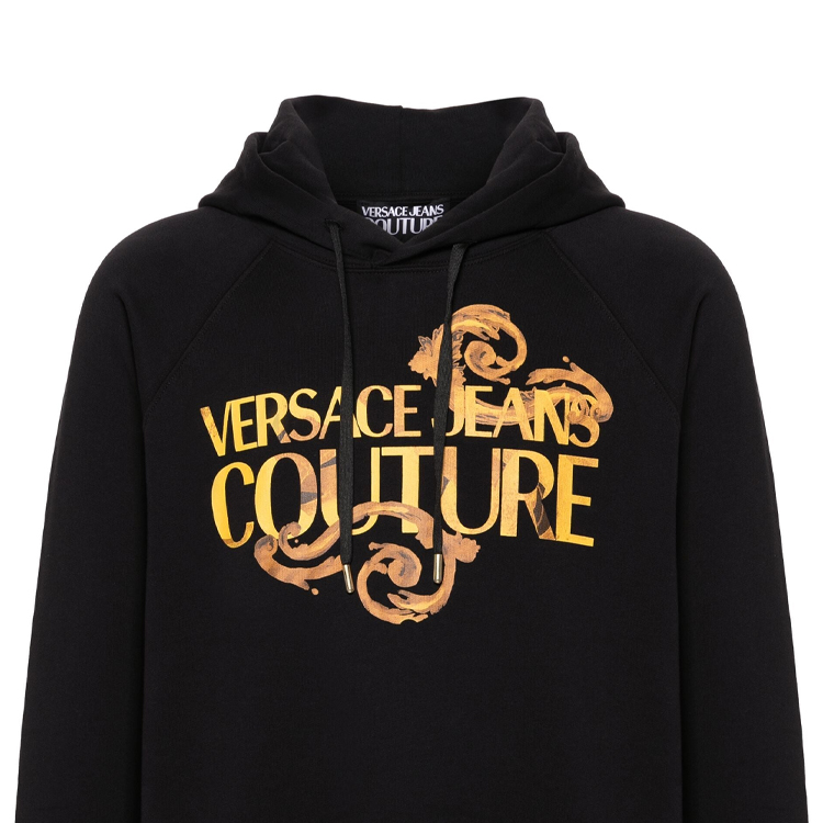 Details for ヴェルサーチ ジーンズ クチュール SS24 ロゴ フーディー ブラック 長袖 カジュアルウェア 76GAIG00-CF01G-G89