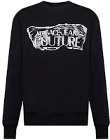 VERSACE JEANS COUTURE SS24 Logo Print Black Crewneck Long Sleeve Sweatshirt Mens 76GAIE03-CF00E-899 VERSACE JEANS COUTURE SS24 Logo Print Black Crewneck Long Sleeve Sweatshirt Mens 76GAIE03-CF00E-899