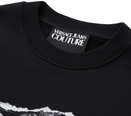 VERSACE JEANS COUTURE SS24 Logo Print Black Crewneck Long Sleeve Sweatshirt Mens 76GAIE03-CF00E-899 Sizing VERSACE JEANS COUTURE SS24 Logo Print Black Crewneck Long Sleeve Sweatshirt Mens 76GAIE03-CF00E-899