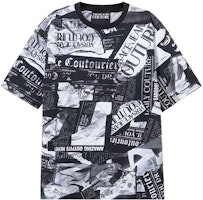 VERSACE JEANS COUTURE SS24 Logo Print Black Oversized T-Shirt 76GAH6L0-JS275-899 VERSACE JEANS COUTURE SS24 Logo Print Black Oversized T-Shirt 76GAH6L0-JS275-899