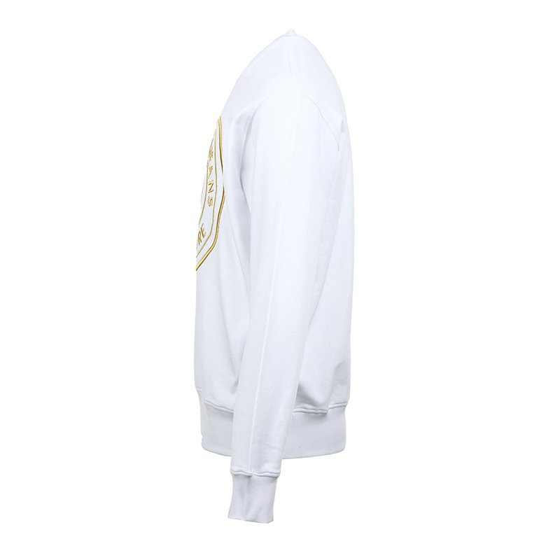 Shop VERSACE JEANS COUTURE SS24 Logo Print Crewneck Sweatshirt White Mens 76GAIT04-CF01T-G03