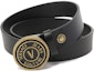 Purchase ヴェルサーチ ジーンズ クチュール Vエンブレム 調節可能 レザーベルト 黒/金 3.5cm 75YA6F41-ZP228-PK3