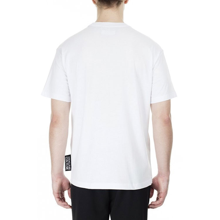 Details for VERSACE JEANS COUTURE White Cotton Logo Print Crewneck T-Shirt B3GVB7TF-30319-003