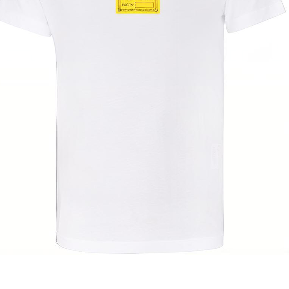 Cheap VERSACE JEANS COUTURE Baju Logo Putih Kapas Koleksi SS21. 71GAHT08-CJ00T-003