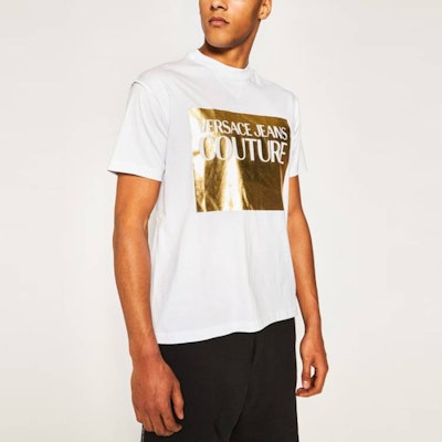 VERSACE JEANS COUTURE White Cotton T-shirt with Front Logo Print B3GVA7TJ-30319-K41 Purchase VERSACE JEANS COUTURE White Cotton T-shirt with Front Logo Print B3GVA7TJ-30319-K41