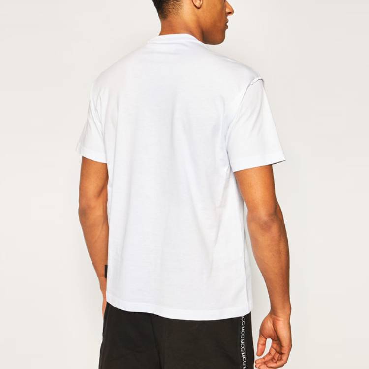 Details for VERSACE JEANS COUTURE White Cotton T-shirt with Front Logo Print B3GVA7TJ-30319-K41