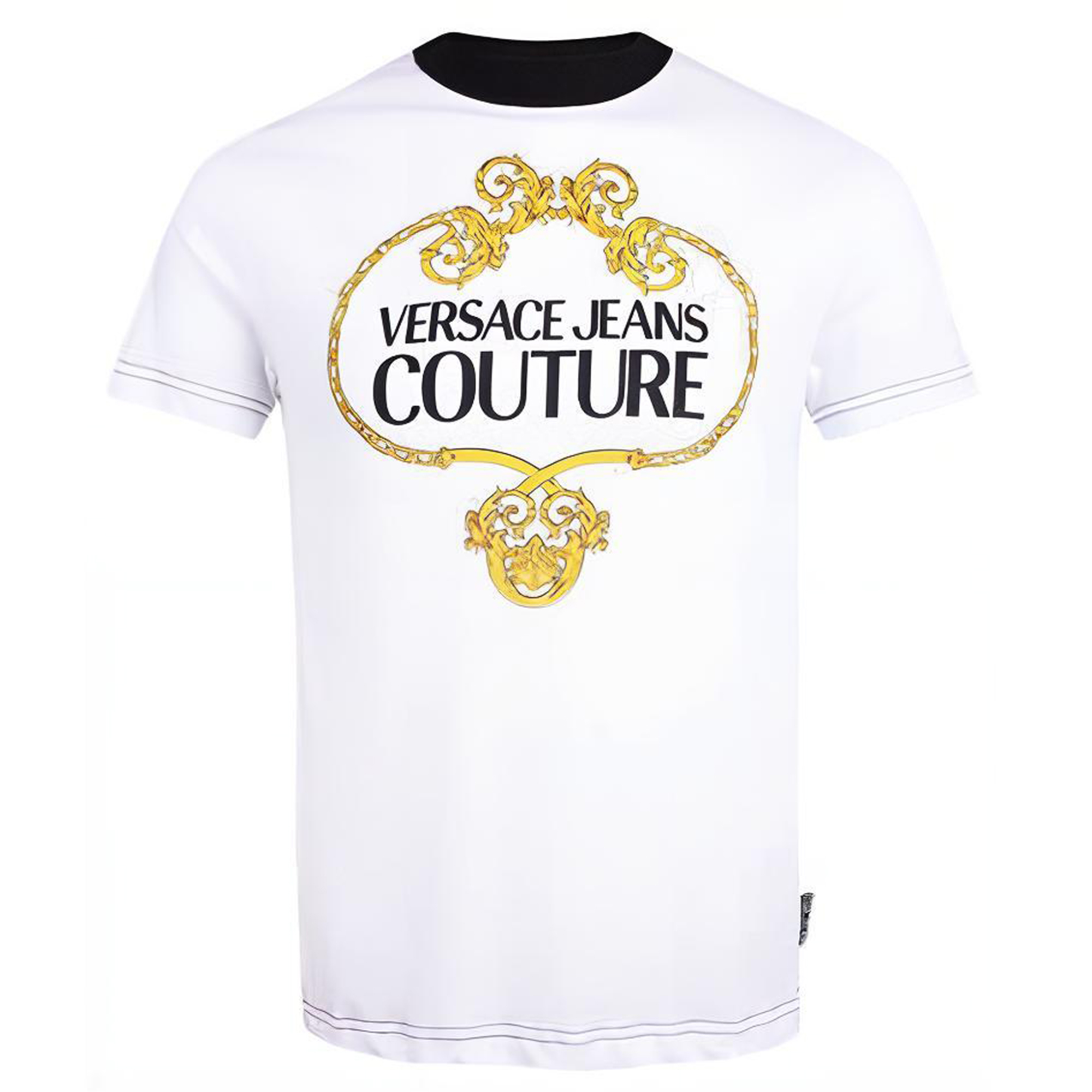 VERSACE JEANS COUTURE White Logo Graphic Crewneck T-Shirt B3GVA7EB-30311-K41