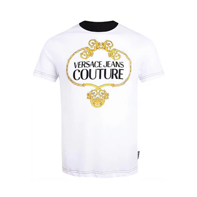 VERSACE JEANS COUTURE White Logo Graphic Crewneck T-Shirt B3GVA7EB-30311-K41
