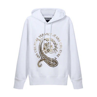 VERSACE JEANS COUTURE White Logo Print Long Sleeve Sweatshirt B7GZA7EC-30310-K41