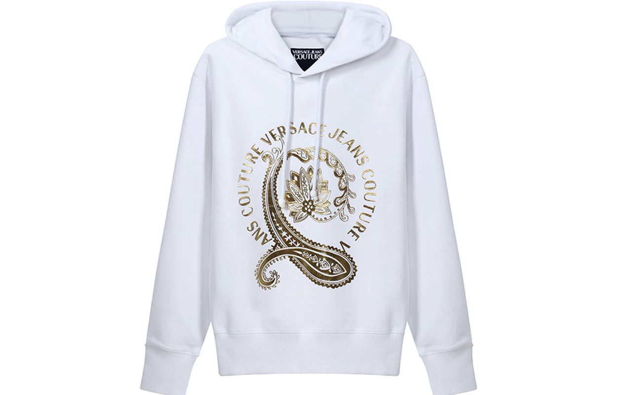 Order VERSACE JEANS COUTURE 白色logo印花長袖運動衫 B7GZA7EC-30310-K41