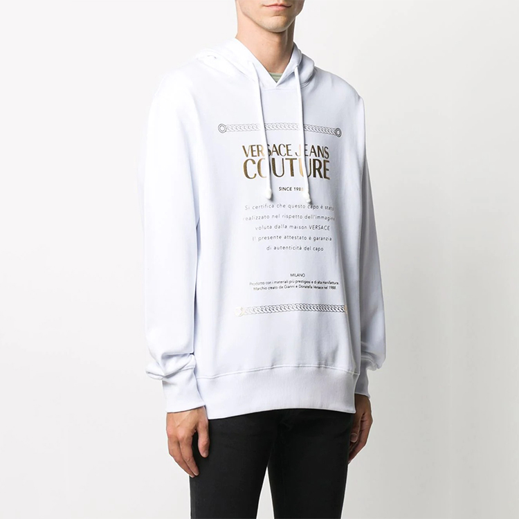 Lookbook VERSACE JEANS COUTURE 白色金標印花長袖運動衫 B7GZA7TP-30318-K41