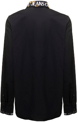 Camisa Negra de Manga Larga VERSACE JEANS FW22 con Cuello Estampado con Logo. 73GAL2-SB0850-6899 Lookbook Camisa Negra de Manga Larga VERSACE JEANS FW22 con Cuello Estampado con Logo. 73GAL2-SB0850-6899