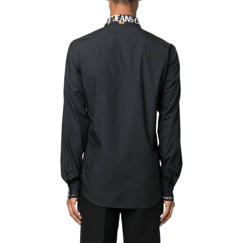 Purchase Camisa Negra de Manga Larga VERSACE JEANS FW22 con Cuello Estampado con Logo. 73GAL2-SB0850-6899