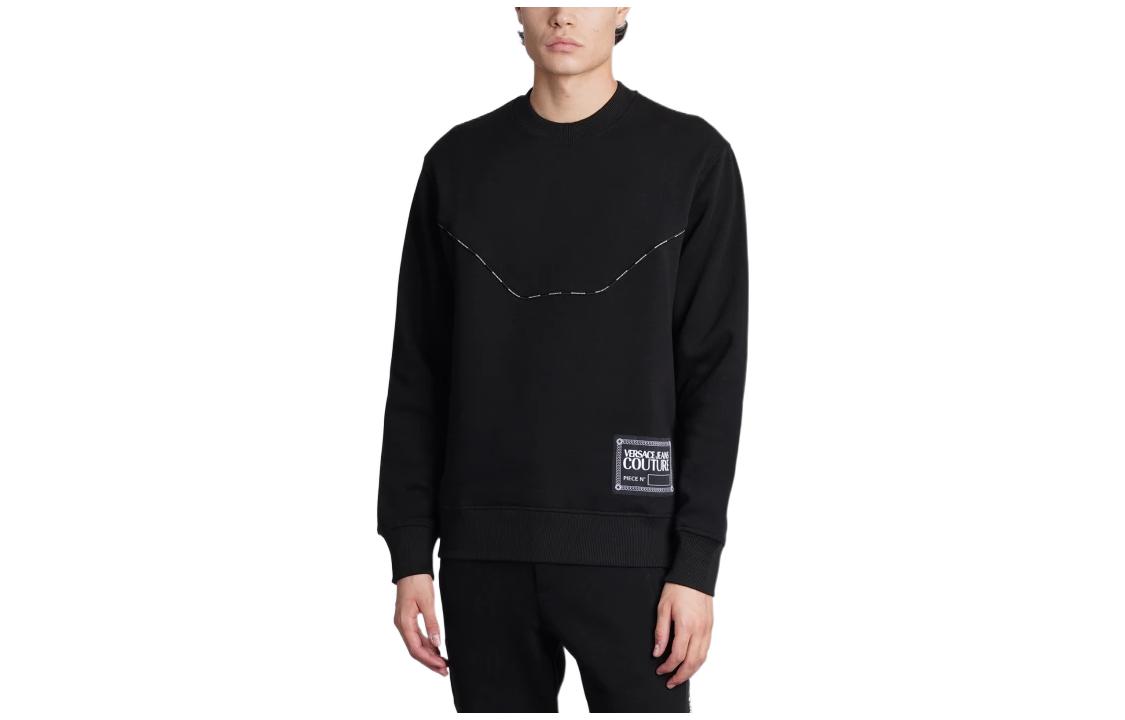 Versace JEANS FW22 Black Solid Color Casual Sweatshirt 73GAI312-F0002-899