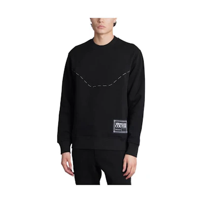 Versace JEANS FW22 Black Solid Color Casual Sweatshirt 73GAI312-F0002-899
