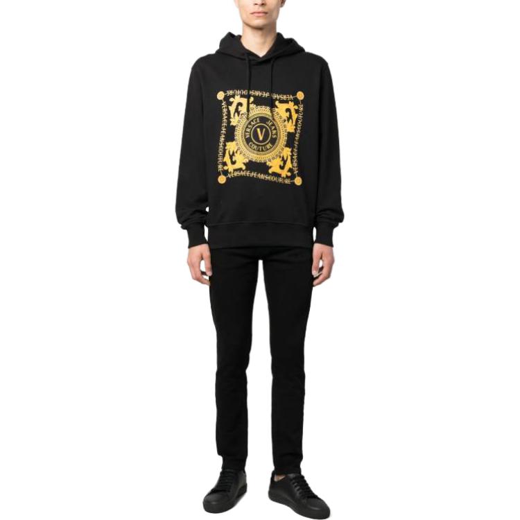 VERSACE JEANS FW23  Black Graphic Print Pullover Hoodie 75GAIF07-CF00F-G89 圖 3