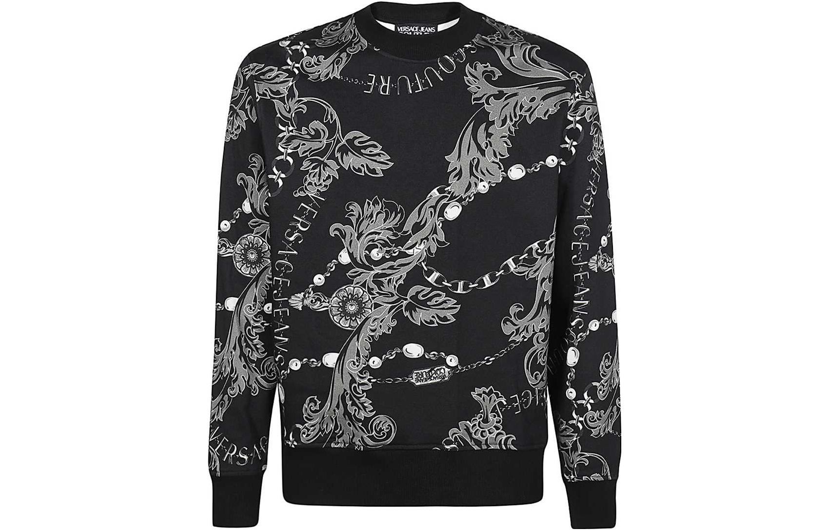 VERSACE JEANS FW23 Baroque Print Crewneck Sweatshirt  Black 75GAI3R0-FS102-899 圖 2