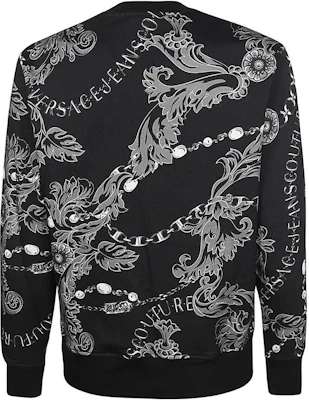VERSACE JEANS FW23 Baroque Print Crewneck Sweatshirt Black 75GAI3R0-FS102-899 Lookbook VERSACE JEANS FW23 Baroque Print Crewneck Sweatshirt Black 75GAI3R0-FS102-899