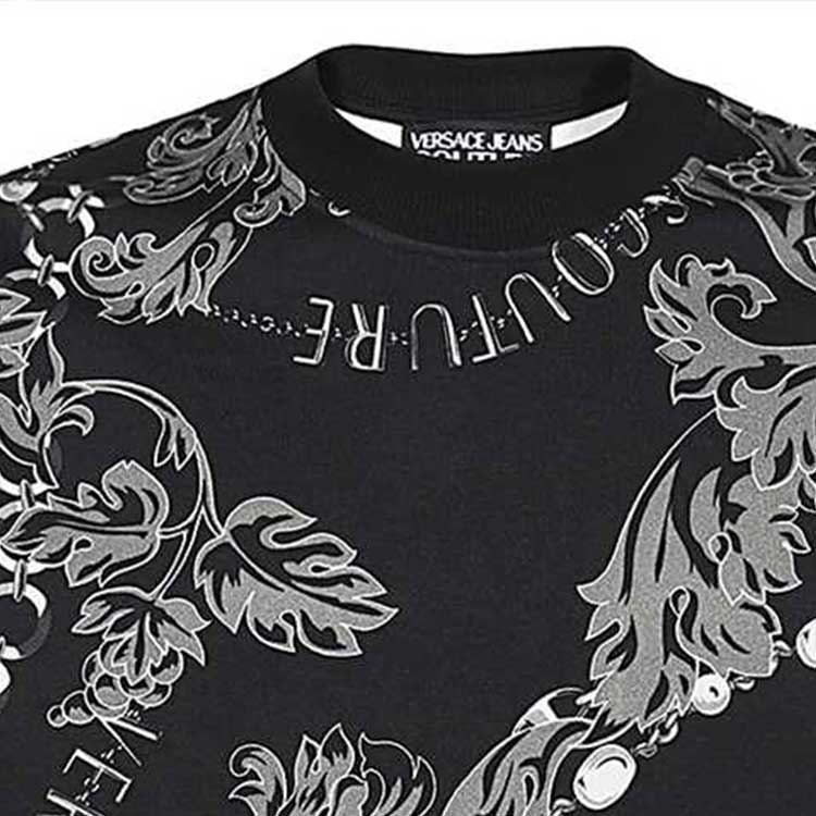 VERSACE JEANS FW23 Baroque Print Crewneck Sweatshirt  Black 75GAI3R0-FS102-899 圖 6