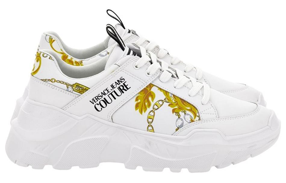 Order ヴェルサーチ ジーンズ ロートップ スニーカー 'ホワイト' 75YA3SC2ZP324G03