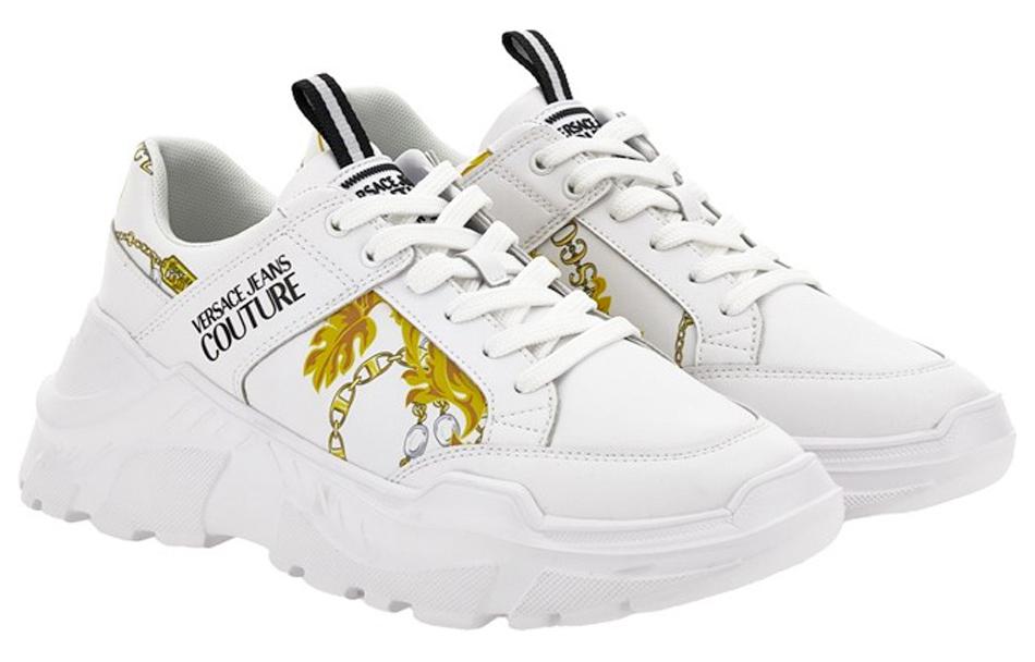 Lookbook ヴェルサーチ ジーンズ ロートップ スニーカー 'ホワイト' 75YA3SC2ZP324G03