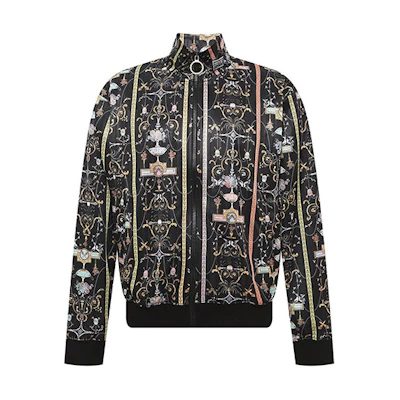 VERSACE JEANS Slim Fit Floral Pattern Jacket - Black B7GWA723-S0989-899