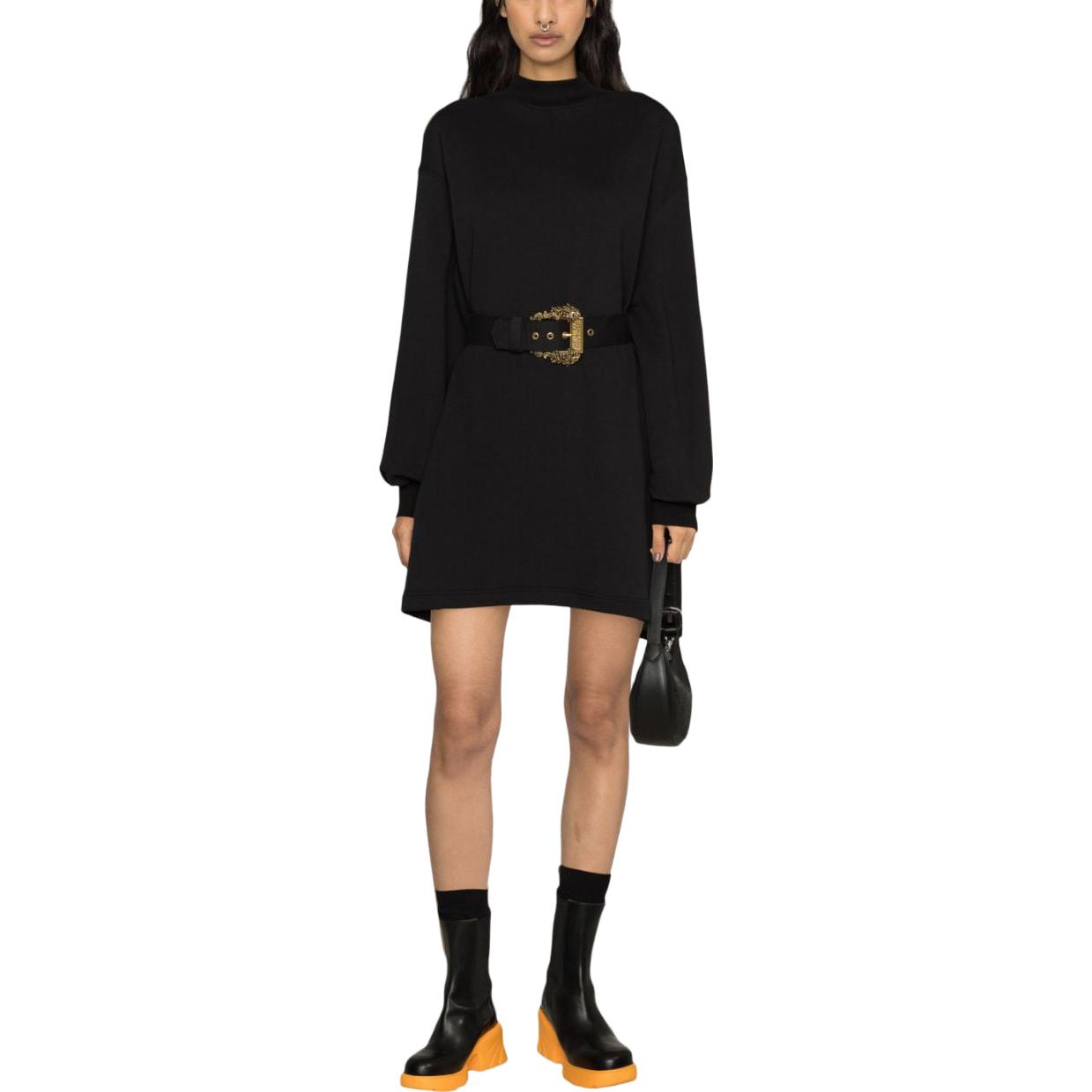 Lookbook VERSACE JEANS 純色長袖短洋裝 黑色 75HAO971-F0010-899