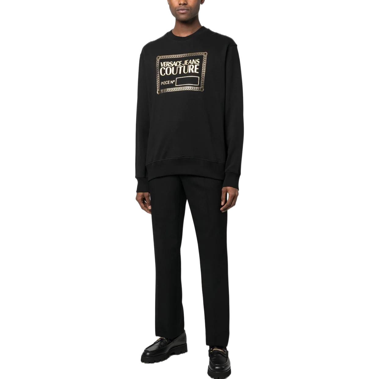 VERSACE JEANS SS23  Black Crewneck Logo Print Pullover Sweatshirt. 74GAIT11-CF01O-G89 圖 3