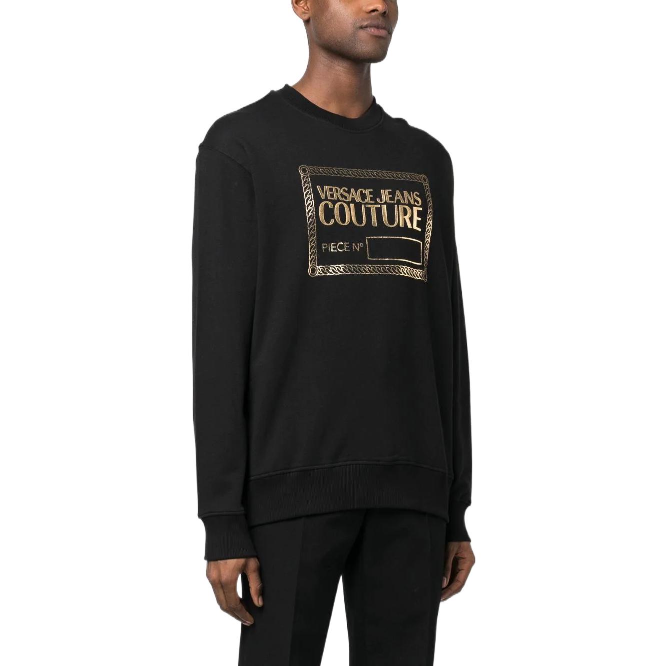 VERSACE JEANS SS23  Black Crewneck Logo Print Pullover Sweatshirt. 74GAIT11-CF01O-G89 圖 5