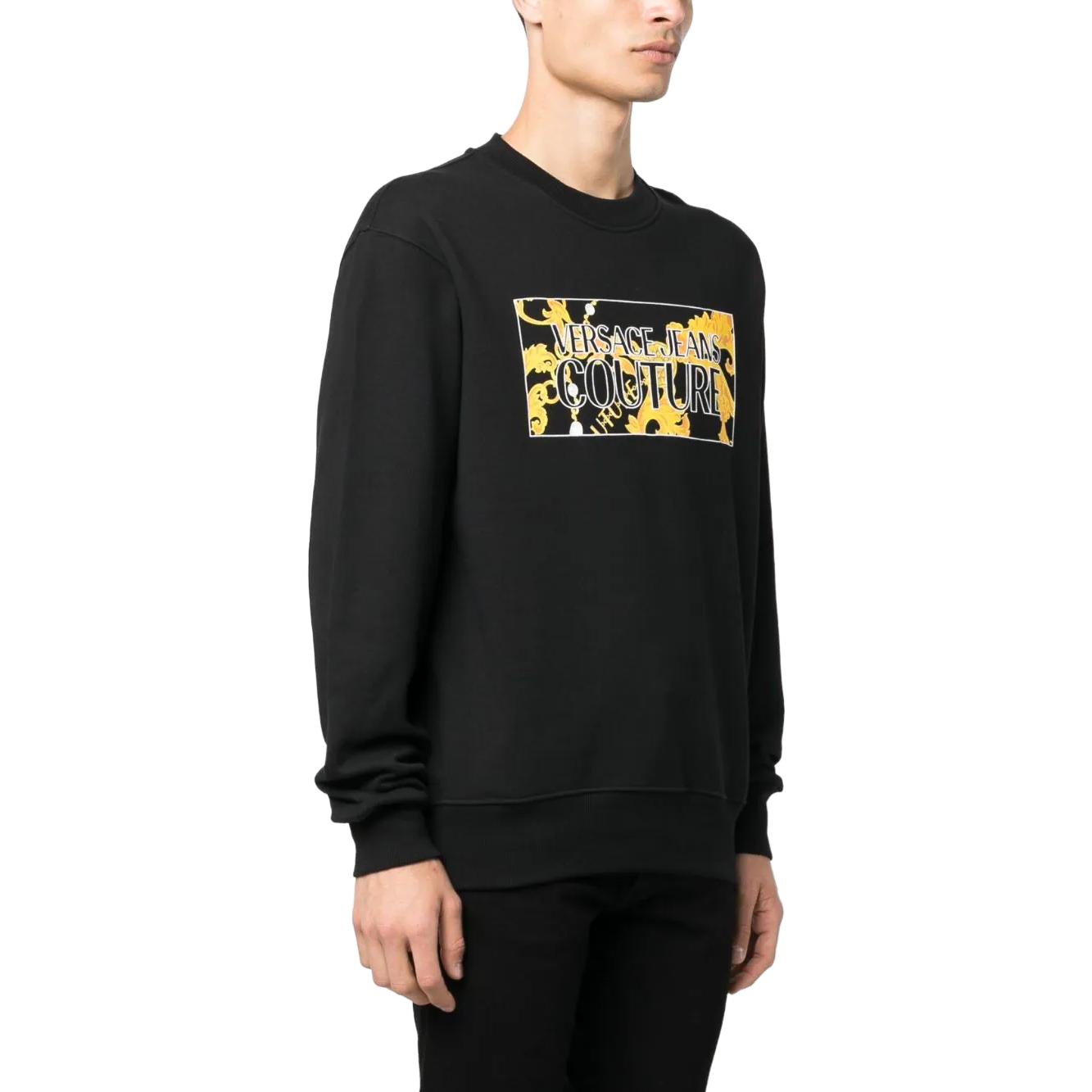 VERSACE JEANS SS23  Black Graphic Print Long-Sleeve Loose Sweatshirt. 75GAIE01CF02E 圖 4