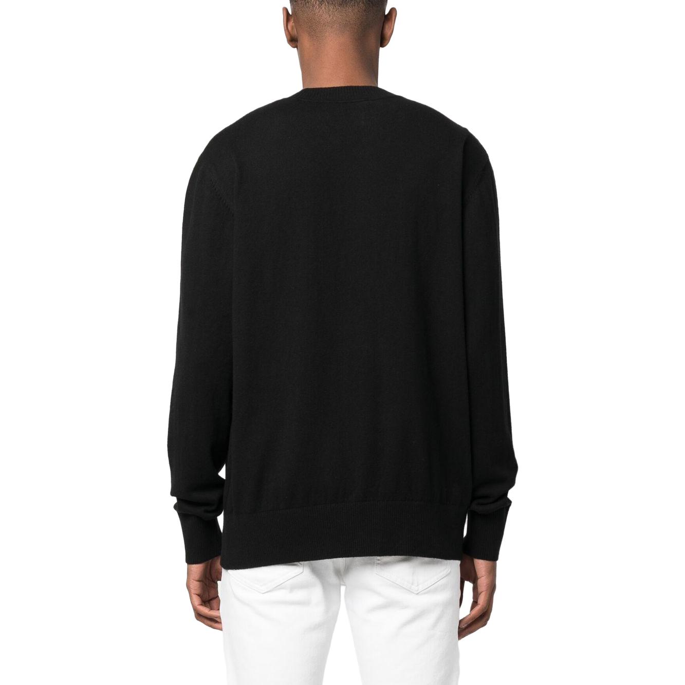 Shop VERSACE JEANS SS23  Black Letter Logo Print Crewneck Sweater. 74GAFM01-CM06H-K42