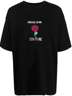 베르사체 진 SS23 블랙 로즈 프린트 크루넥 반팔 티셔츠 74GAHI01-CJ04I-899 Buy 베르사체 진 SS23 블랙 로즈 프린트 크루넥 반팔 티셔츠 74GAHI01-CJ04I-899