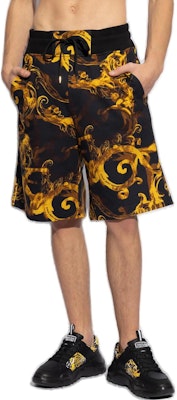 VERSACE JEANS SS24 All-Over Print High-Waist Cotton Drawstring Shorts Gold Men 76GAD3B0FS127G89 Shop VERSACE JEANS SS24 All-Over Print High-Waist Cotton Drawstring Shorts Gold Men 76GAD3B0FS127G89
