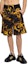 Shop VERSACE JEANS SS24 All-Over Print High-Waist Cotton Drawstring Shorts Gold Men 76GAD3B0FS127G89