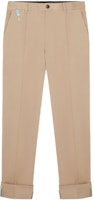 VERSACE Khaki Straight-Cut Casual Pants with Zipper A89392-A229958-A1075 VERSACE Khaki Straight-Cut Casual Pants with Zipper A89392-A229958-A1075