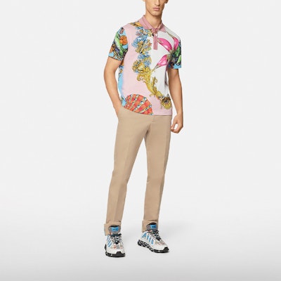 VERSACE Khaki Straight-Cut Casual Pants with Zipper A89392-A229958-A1075 Lookbook VERSACE Khaki Straight-Cut Casual Pants with Zipper A89392-A229958-A1075