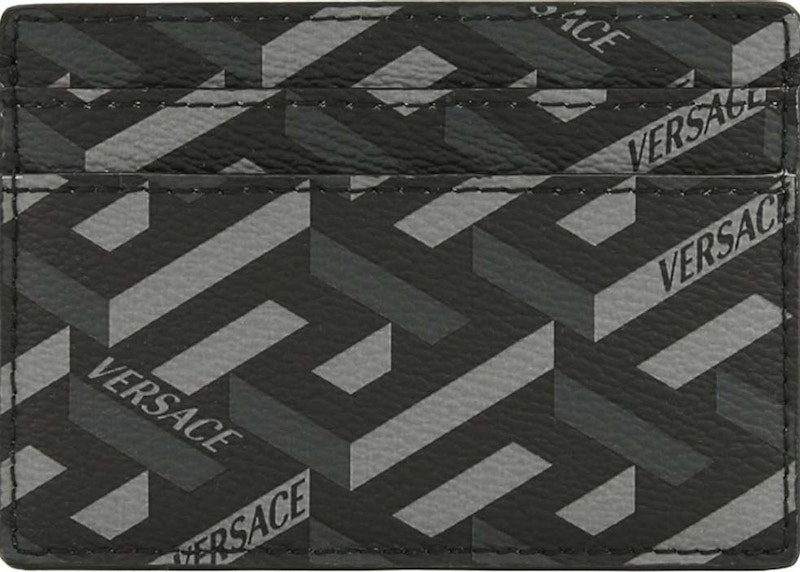 Versace La Greca Signature Card Case Black/Grey