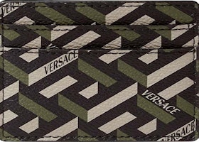 Versace La Greca Signature Card Case Black/Kakhi Versace La Greca Signature Card Case Black/Kakhi
