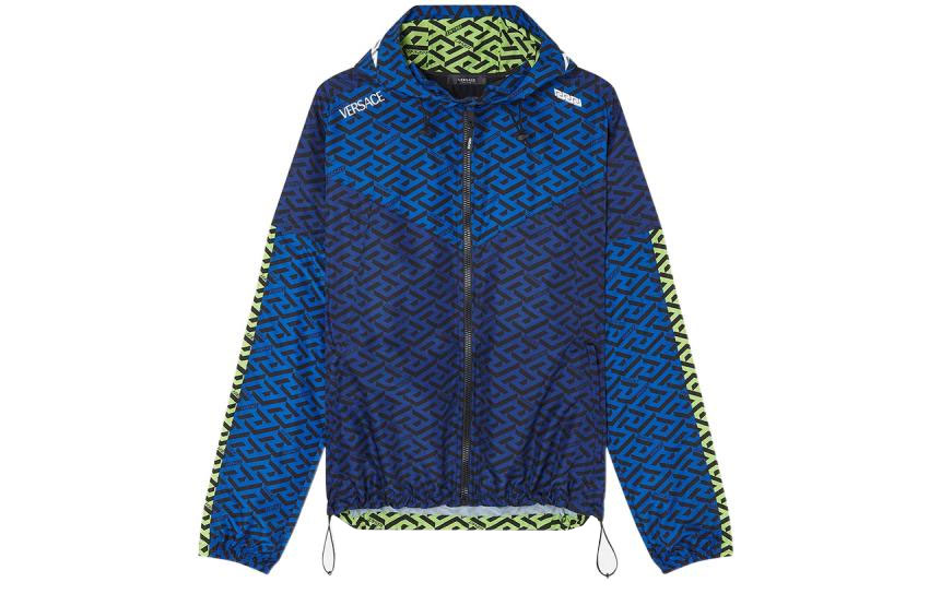 VERSACE La Greca SS22 Logo Print Zip-Up Hoodie Jacket Men’s Blue. 1004115-1A03004-6U690 圖 2