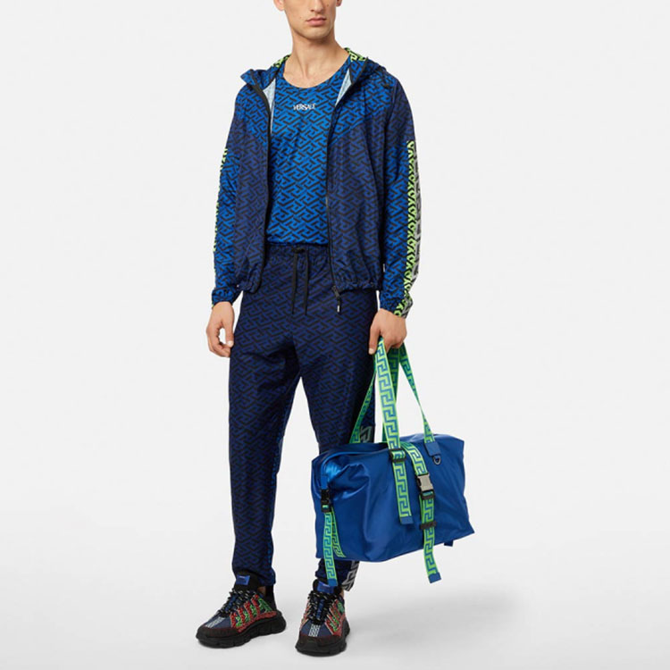 VERSACE La Greca SS22 Logo Print Zip-Up Hoodie Jacket Men’s Blue. 1004115-1A03004-6U690 圖 3