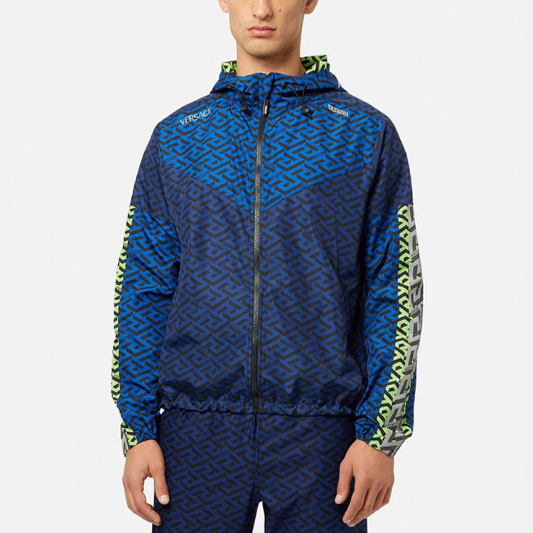 VERSACE La Greca SS22 Logo Print Zip-Up Hoodie Jacket Men’s Blue. 1004115-1A03004-6U690 圖 4