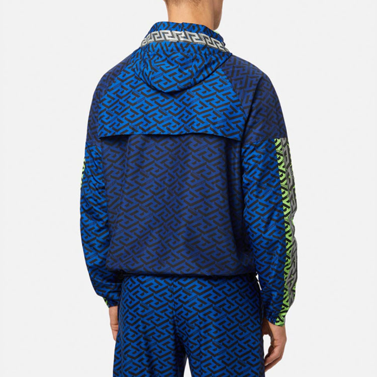 VERSACE La Greca SS22 Logo Print Zip-Up Hoodie Jacket Men’s Blue. 1004115-1A03004-6U690 圖 5