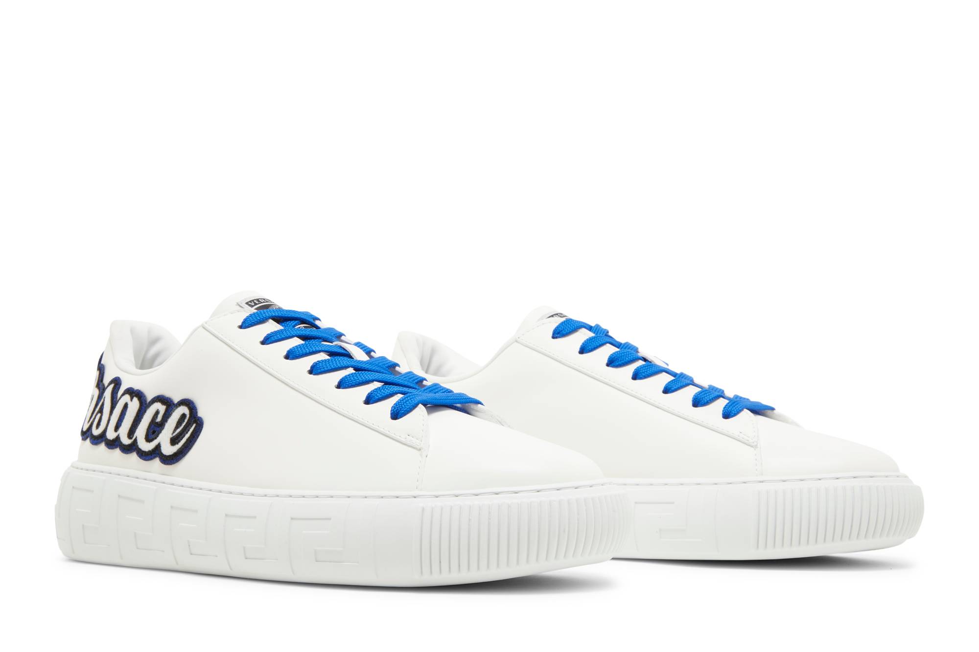 Cheap 베르사체 라 그레카 바시티 스니커즈 (화이트) DSU8404-1A05496-2WD60