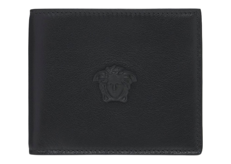 Versace La Medusa (6 Card Slot 2 Cash Compartments) Bi-Fold Wallet Black/Black