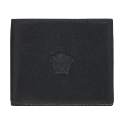Versace La Medusa (6 Card Slot 2 Cash Compartments) Bi-Fold Wallet Black/Black