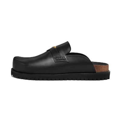 Versace La Medusa 'Black Leather Slides'