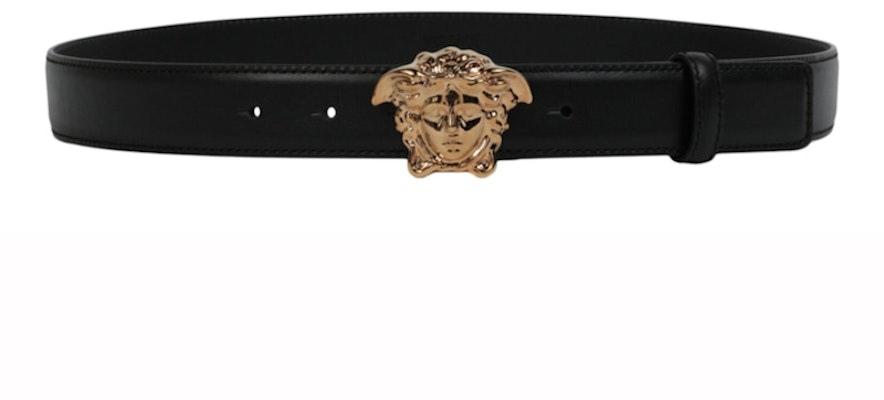 Versace La Medusa Buckle Leather Belt Black/Gold Buy Versace La Medusa Buckle Leather Belt Black/Gold