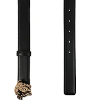 Order Versace La Medusa Buckle Leather Belt Black/Gold