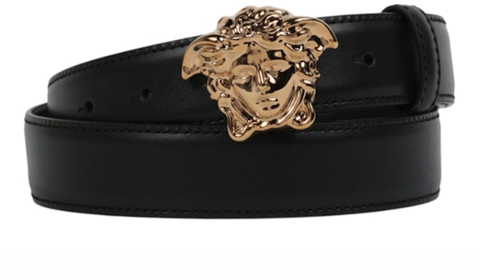 Versace La Medusa Buckle Leather Belt Black/Gold Lookbook Versace La Medusa Buckle Leather Belt Black/Gold